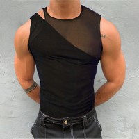 Men's Irregular Deconstructed Crop Sleeveless Top