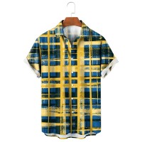 Men's Vintage British Check Casual Short Sleeve Shirt